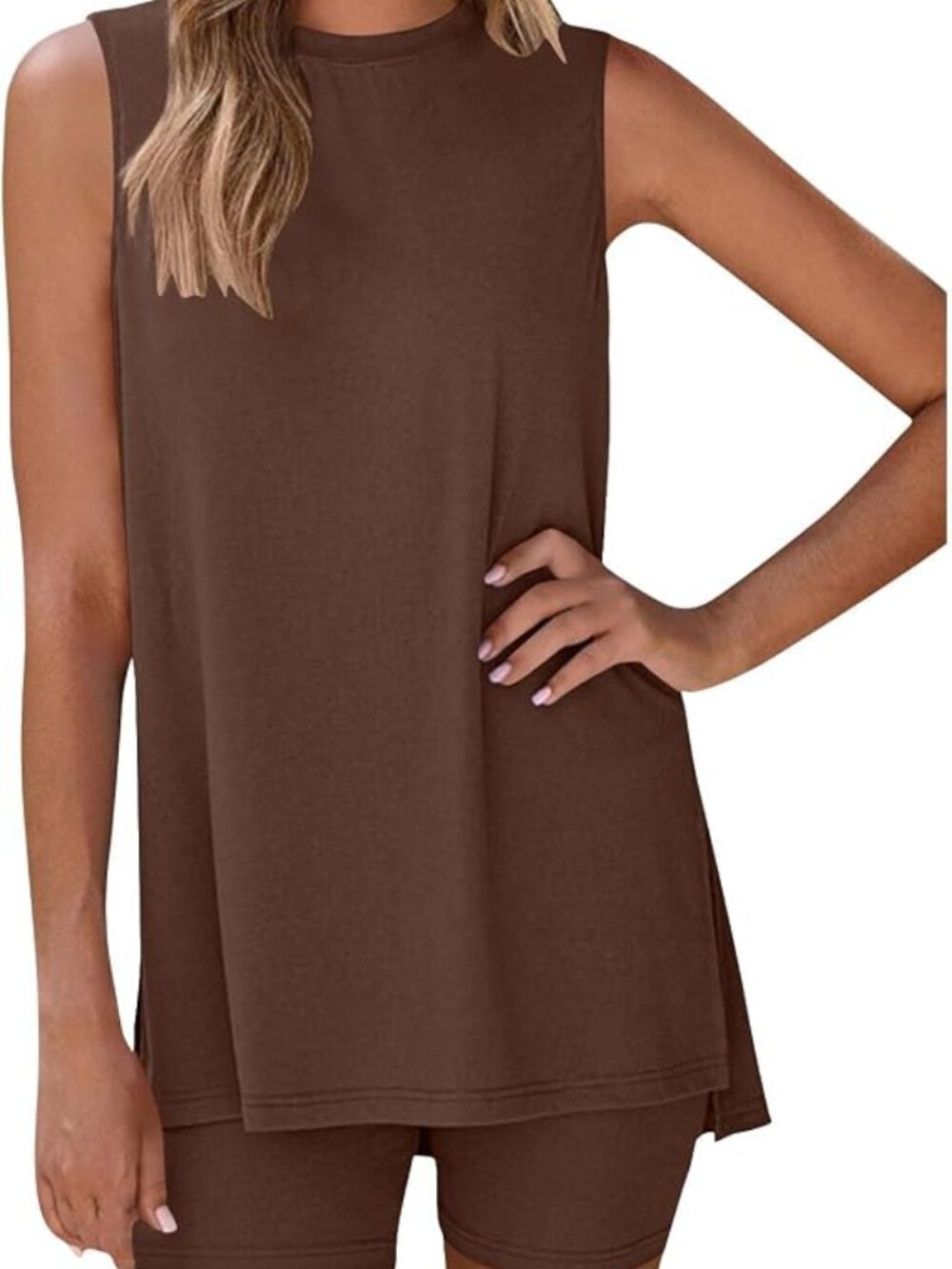 New Pretty Garden Sleeveless 2 Piece Travel Outfit